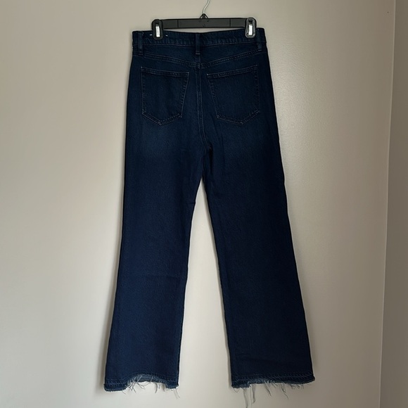 Unpicked Hem High Rise Wide Leg Jeans in Rinse Overdye Wash - Picture 4 of 6